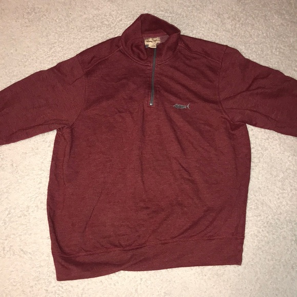 Large Cotton Half Zip With Swordfish Emblem - Picture 1 of 3